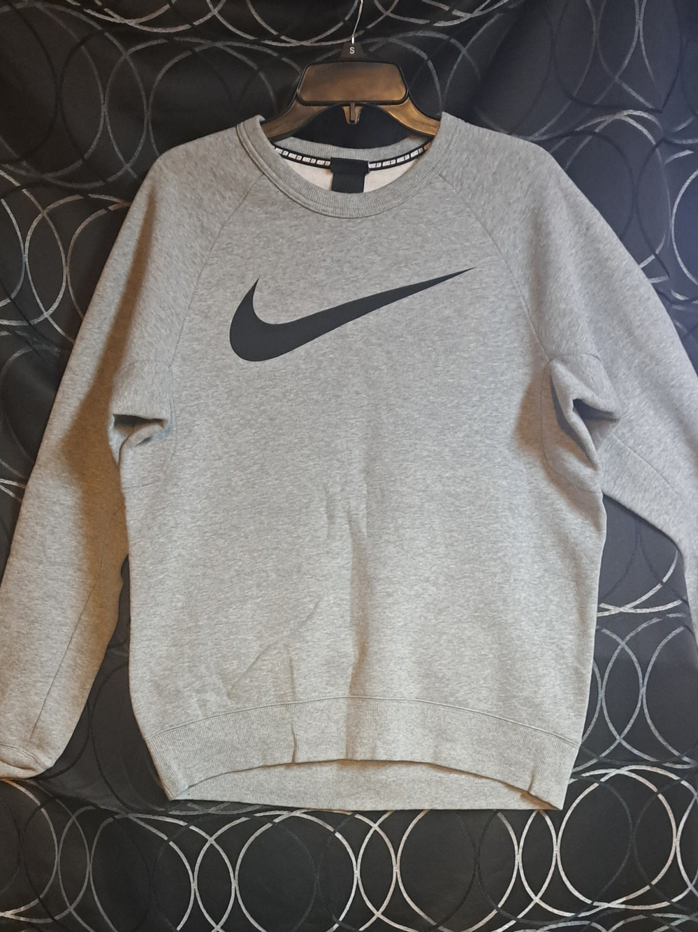 Nike SB Light Gray Crewneck Sweatshirt with Black Swoosh
